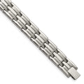 Chisel Stainless Steel Brushed and Polished 8.5 inch Link Bracelet, 8.5 x 11 mm