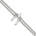 Stainless Steel Polished 2-Strand Wishbone Bracelet, 7.75 mm