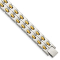Chisel Stainless Steel Polished Yellow IP-plated 8.5 inch Link Bracelet, 8.75 x 13 mm