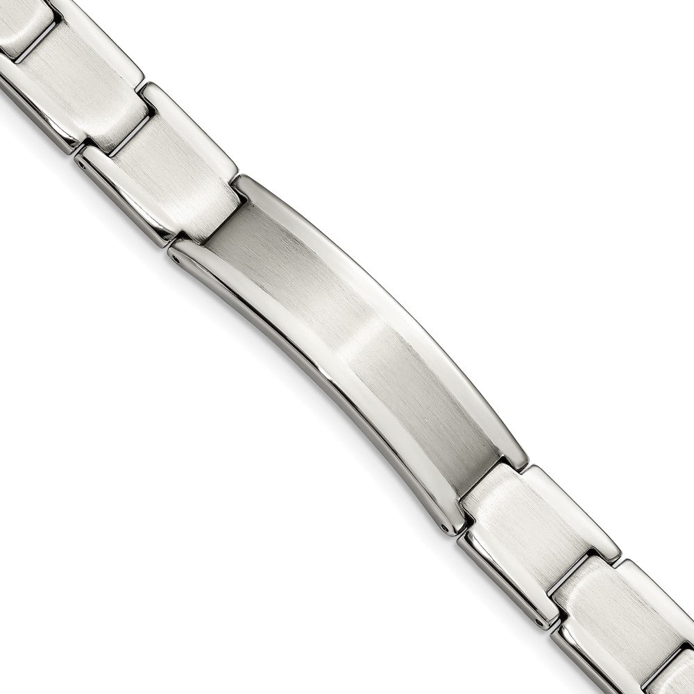 Chisel Stainless Steel Brushed and Polished 8.25 inch ID Bracelet, 8.5 x 11.5 mm