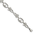 Chisel Stainless Steel Polished 7.75 inch Claddagh and Trinity Knot Bracelet, 7.75 x 9 mm