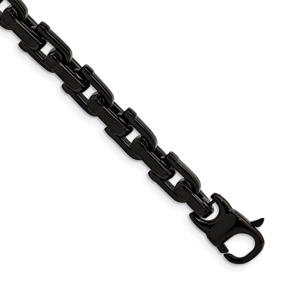 Chisel Stainless Steel Polished Black IP-plated 8.5 inch Fancy Link Bracelet, 8.5 mm