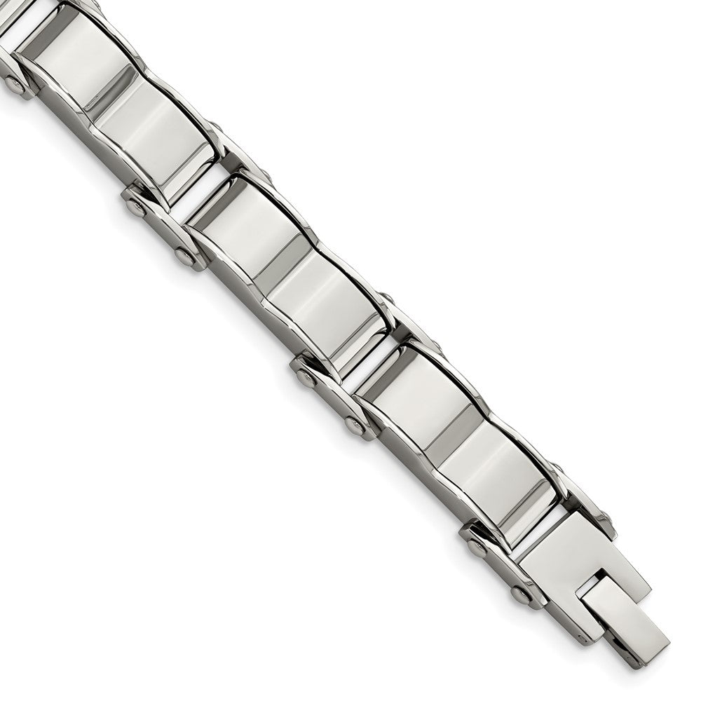 Stainless Steel Brushed and Polished 8in Bracelet, 8 mm