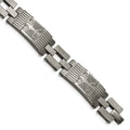 Chisel Stainless Steel Antiqued and Brushed 8.5 inch Eagle Link Bracelet, 8.5 x 13 mm
