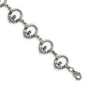 Stainless Steel Polished Claddagh 7.25in Bracelet, 7.25 mm