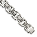 Stainless Steel Brushed and Polished 8.5in Bracelet, 8.5 mm, 73.36 g