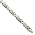 Stainless Steel Brushed and Polished 8in Bracelet, 7.75 mm