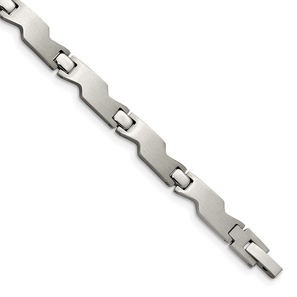Stainless Steel Brushed and Polished 8in Bracelet, 7.75 mm