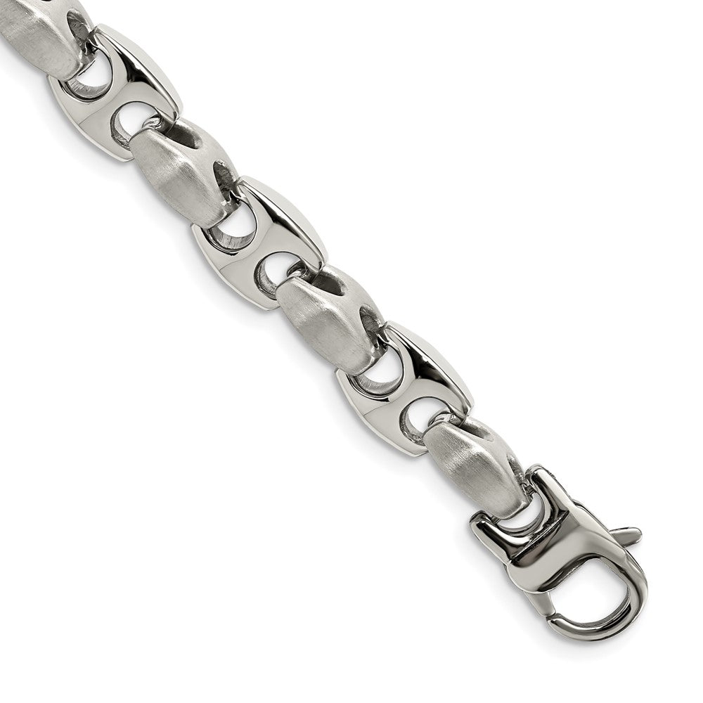 Chisel Stainless Steel Brushed and Polished 8.25 inch Bracelet, 8.25 mm