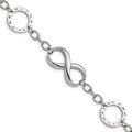 Stainless Steel Polished Infinity Symbol and Anchor 7in Bracelet, 7 mm
