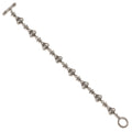 Stainless Steel Antiqued and Polished Crown Bracelet, 7.5 mm