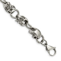 Chisel Stainless Steel Polished Skull Link 8.75 inch Bracelet, 8.75 x 10 mm