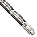 Chisel Stainless Steel Polished Black IP-plated 8.5 inch Link Bracelet, 8.5 x 12 mm