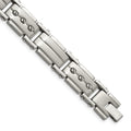 Stainless Steel Brushed and Polished 8.5in Bracelet, 8.5 mm, 74.3 g