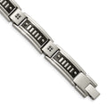 Stainless Steel Polished Black IP-plated with Black CZ 8.5in Bracelet, 8.5 mm