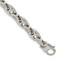 Chisel Stainless Steel Polished with CZ 9 inch Bracelet, 9 x 9.57 mm