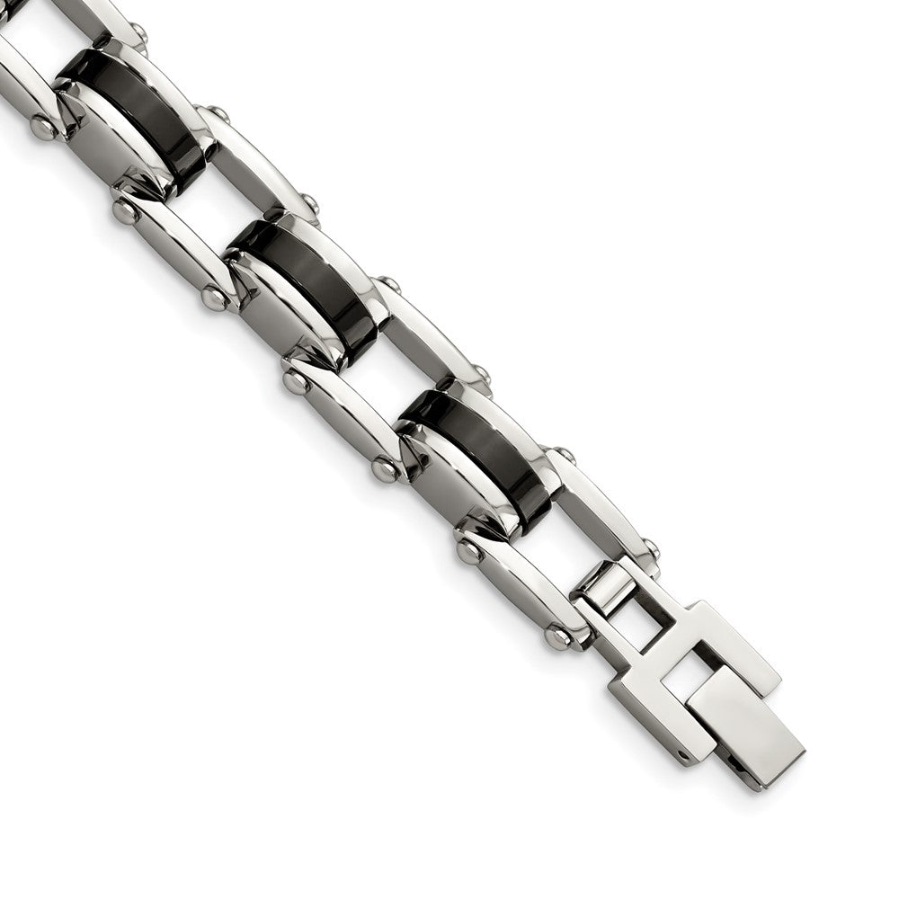 Chisel Stainless Steel Polished Black IP-plated 8.75 inch Bracelet, 8.75 x 10 mm