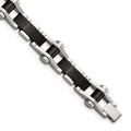 Chisel Stainless Steel Polished Black IP-plated 8 inch Bracelet, 8 x 14.17 mm