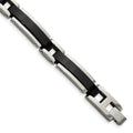 Chisel Stainless Steel Polished Black IP-plated 8.5 inch Link Bracelet, 8.5 x 8.65 mm