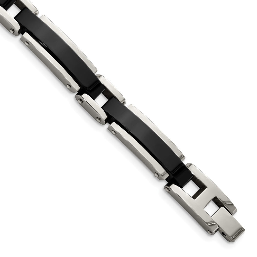 Chisel Stainless Steel Polished Black IP-plated 8.5 inch Link Bracelet, 8.5 x 8.65 mm