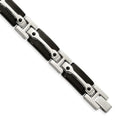Chisel Stainless Steel Polished Black IP-plated 9 inch Link Bracelet, 9 x 10.98 mm