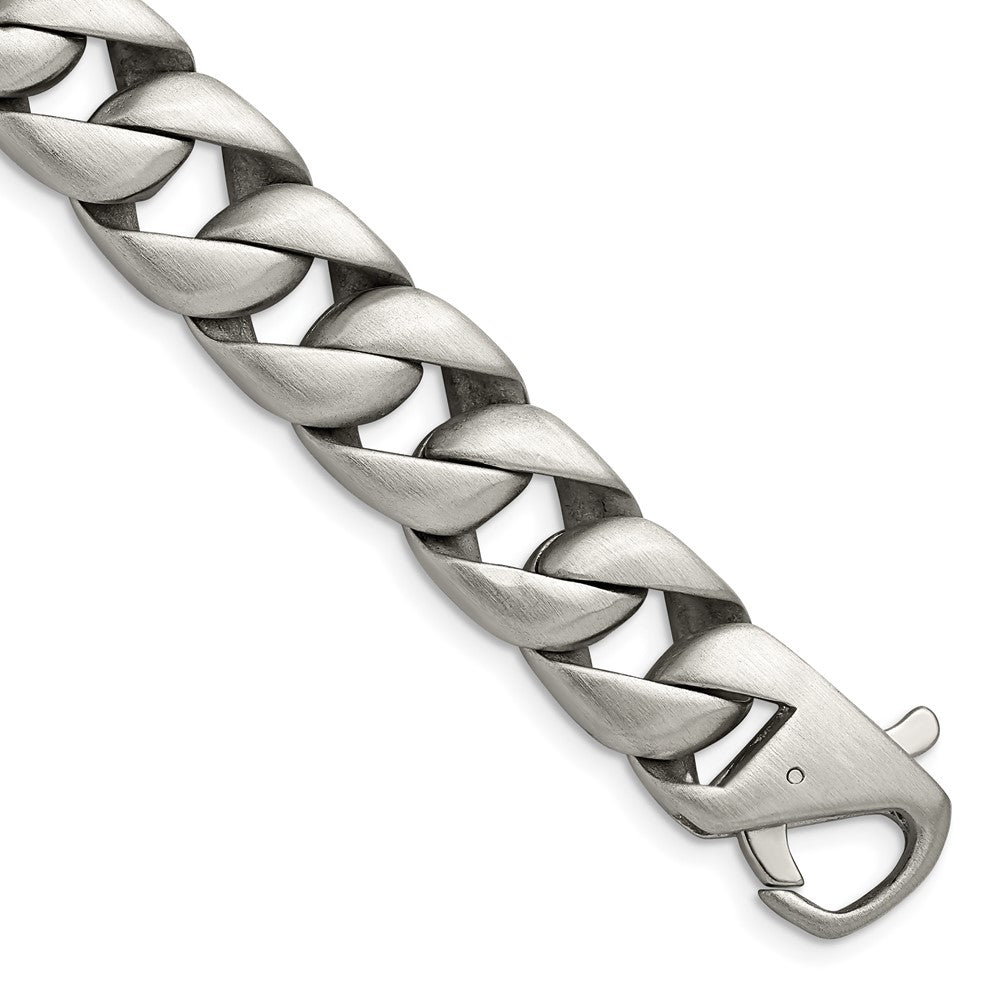 Chisel Stainless Steel Brushed 8.5 inch Curb Bracelet, 8.5 x 15.56 mm