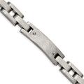 Stainless Steel Brushed and Polished Scratched Finish 8.5 inch Bracelet, 8.5 x 11 mm