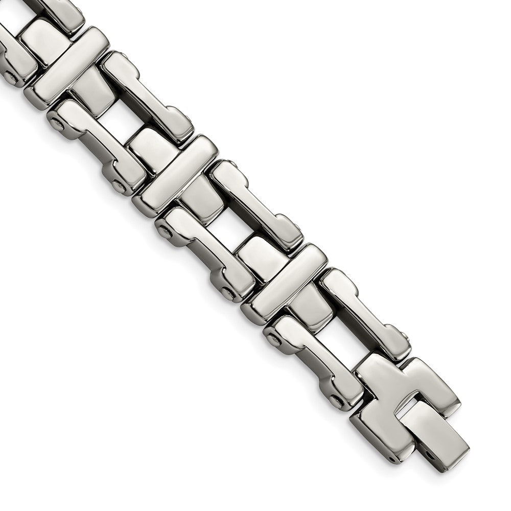 Chisel Stainless Steel Polished 8.5 inch Open Corss Link Bracelet, 8.5 x 14.08 mm
