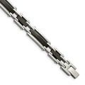 Chisel Stainless Steel Polished Black IP-plated with Solid Black Carbon Fiber 8.25 inch Link Bracelet, 8.25 x 9.27 mm