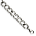 Chisel Stainless Steel Polished and Textured 8 inch Link Bracelet, 8 x 11.5 mm