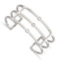 Stainless Steel Polished CZ Cuff Bangle, 24.94 mm