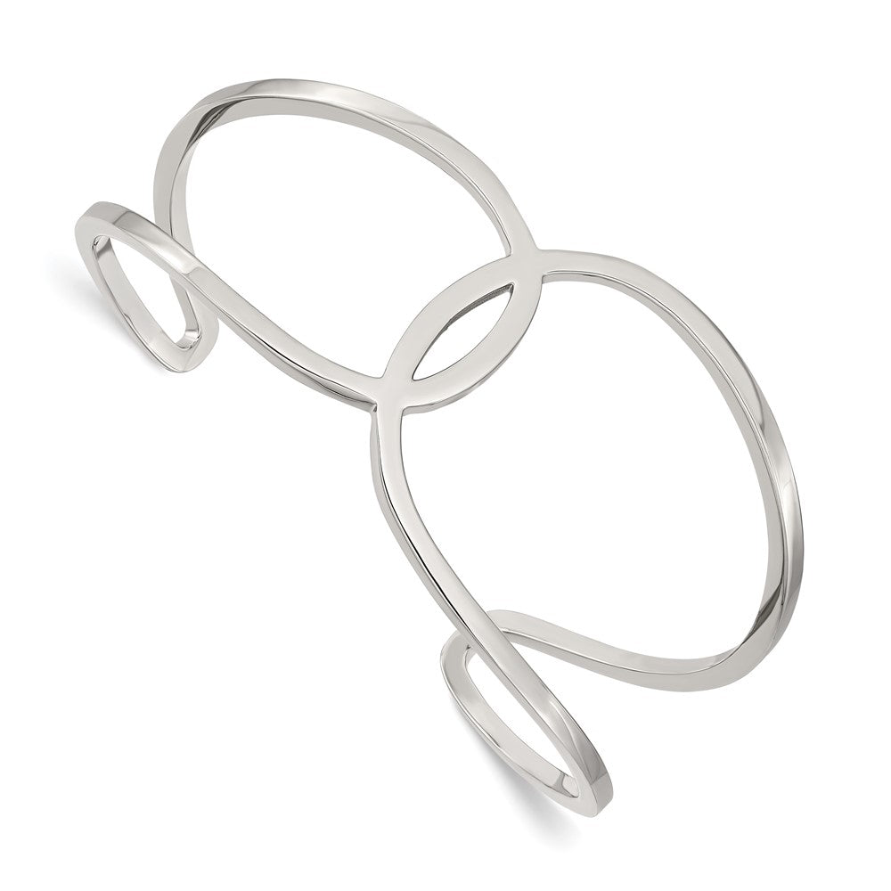 Stainless Steel Polished Cuff Bangle, 7.5 x 33.97 mm