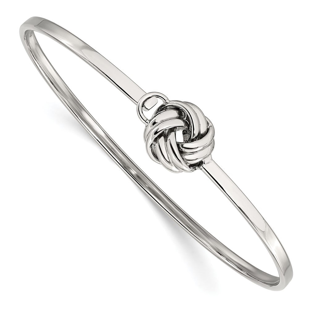 Chisel Stainless Steel Polished Love Knot Bangle, 7 x 3 mm