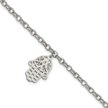 Chisel Stainless Steel Polished Chamseh/Hamsa 7 inch Bracelet, 7 mm