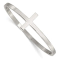 Chisel Stainless Steel Polished Sideways Cross Hinged Bangle, 6.75 x 3.86 mm