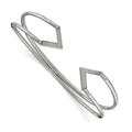 Stainless Steel Polished with CZ Flexible Cuff Bangle, 13.5 mm