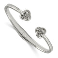 Chisel Stainless Steel Polished Knot Hinged Cuff Bangle, 7 x 7 mm