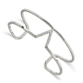 Stainless Steel Polished w/ Preciosa Crystal V shape Bangle, 20 mm
