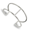 Chisel Stainless Steel Polished with Preciosa Crystal Cuff Bangle, 7 x 29.5 mm