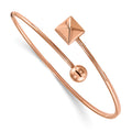 Stainless Steel Polished Rose IP-plated Flexible Bangle, 2 mm