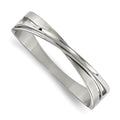 Chisel Stainless Steel Brushed and Polished Twisted Hinged Bangle, 6.75 x 14.5 mm