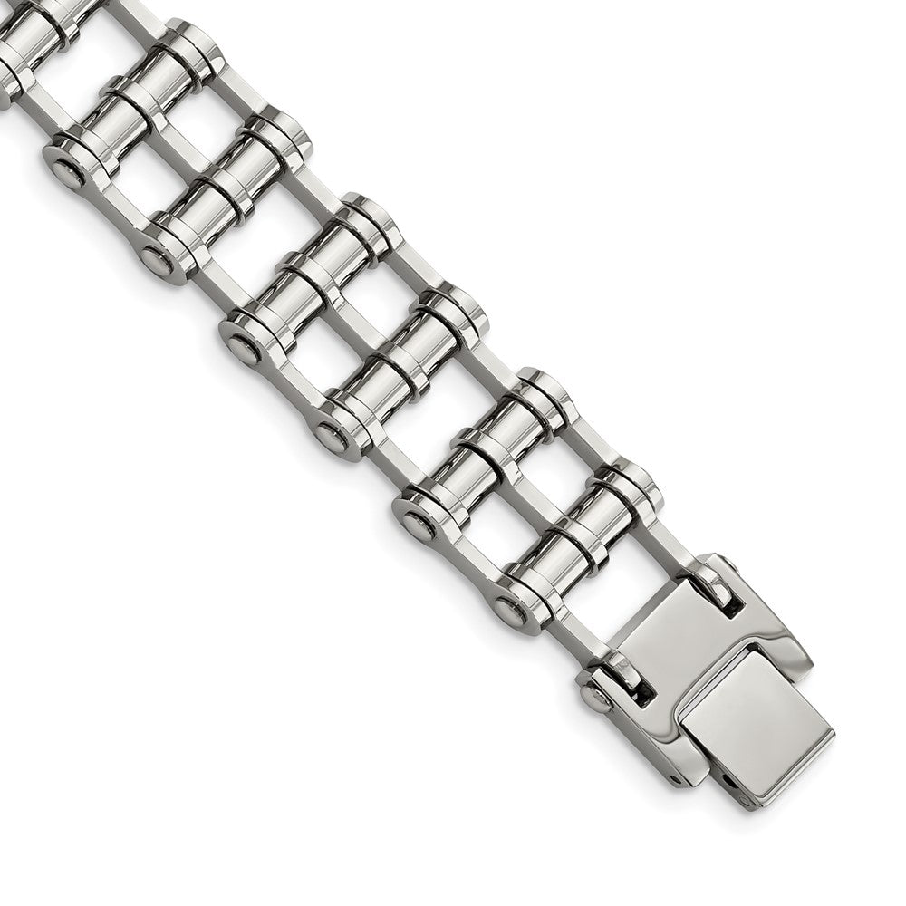 Chisel Stainless Steel Polished 8.5 inch Barrel Link Bracelet, 8.5 x 14 mm