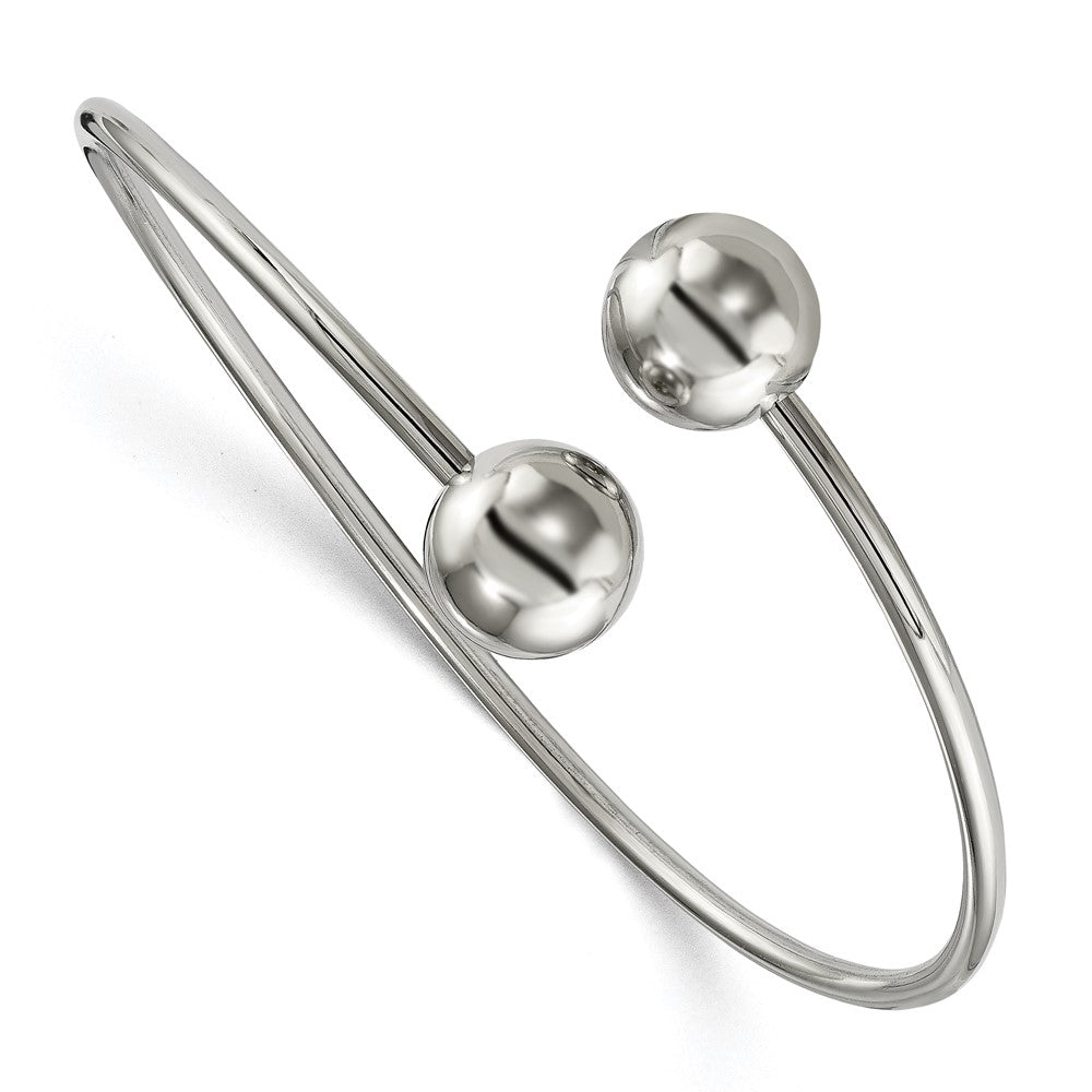 Stainless Steel Polished Flexible Bangle, 8 mm