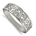 Chisel Stainless Steel Polished Paw Print Cut-out Hinged Bangle, 7.25 x 22 mm