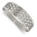 Chisel Stainless Steel Polished Flower Cut-out Hinged Bangle, 7 x 22 mm