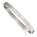 Stainless Steel Polished If Not Now When 6mm Hinged Bangle, 7 x 6 mm