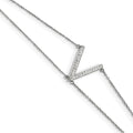 Stainless Steel Polished w/Preciosa Crystal MultiStrand w/2in ext. Bracelet, 7.5 x 0.6 mm