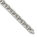 Chisel Stainless Steel Brushed and Polished 8.5 inch Cross Link Bracelet, 8.5 x 12.92 mm