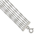 Stainless Steel Polished Multi Strand 7.5in Bracelet, 7.5 mm