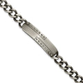 Chisel Stainless Steel Matte Finish Gun Metal IP-plated 9 inch ID Bracelet, 9 x 9.9 mm